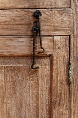 The texture of antique wooden windows that have been used for a long time.