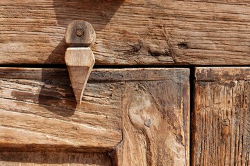 The texture of antique wooden windows that have been used for a long time.