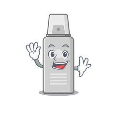 A charismatic shaving foam mascot design concept smiling and waving hand