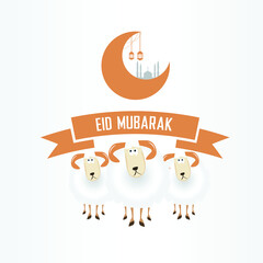 Eid Al Adha Mubarak the celebration of Muslim festival background design template. vector illustration.