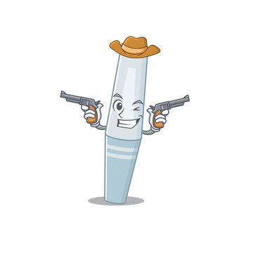 A wise cowboy of mascara Cartoon design with guns