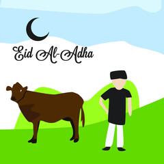 Eid Al Adha Mubarak the celebration of Muslim festival background design template. vector illustration.