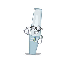 cartoon mascot style of mascara Businessman with glasses and tie