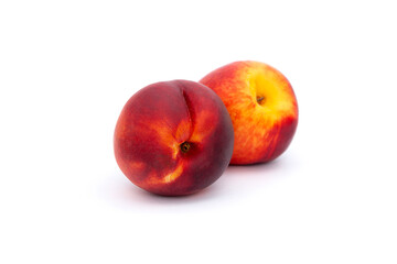 nectarine or peach on a white background