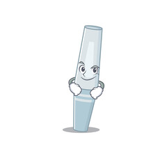 A cute caricature picture of mascara having confident gesture