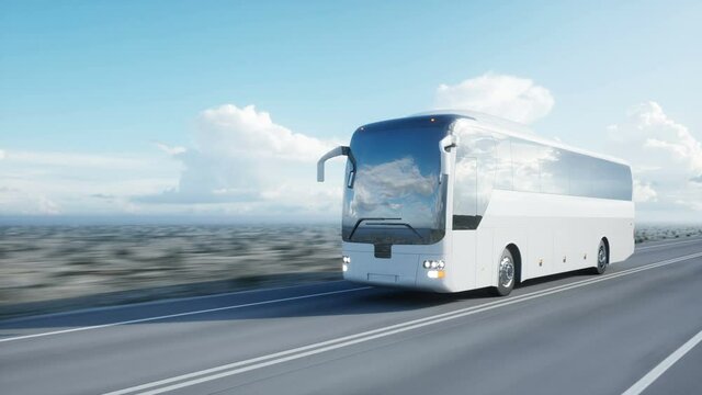 3d model of bus animation. 4k footage