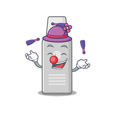 A shaving foam cartoon design style love playing juggling