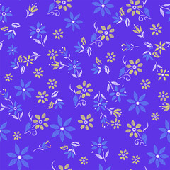 Fototapeta na wymiar seamless floral pattern. Vector pattern illustration of colorful flowers in scribbled style.