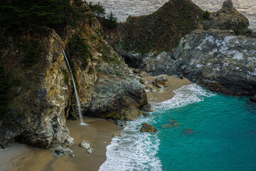 McWay Falls at sunset in Julia Pfeiffer Burns State Park, in Big Sur, California
