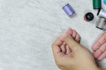 Embroidery work from the top view.