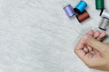 Embroidery work from the top view.