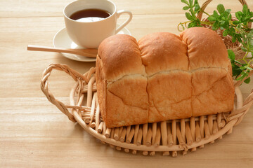 Plain bread on a wood table
