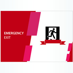 Exit sign on green and white for emergency.