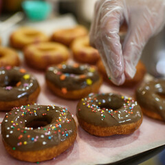 donut, donuts, baking, fresh, oven, deep-frying, butter, cafe, breakfast