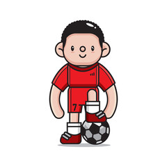 Illustration of football player vector The Concept of Isolated Technology. Flat Cartoon Style Suitable for Landing Web Pages, Banners, Flyers, Stickers, Cards