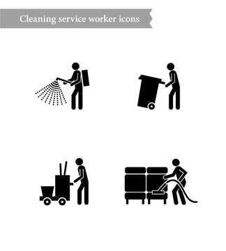 cleaning service worker icon image vector illustration design 
