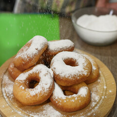 donut, donuts, baking, fresh, oven, deep-frying, butter, cafe, breakfast