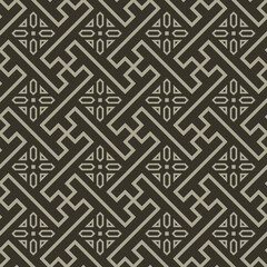 Retro vintage Chinese traditional pattern seamless background geometry spiral cross polygon triangle tracery frame line