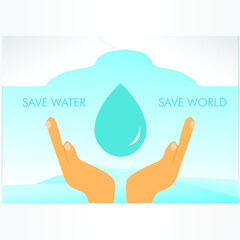 save the water Infographic, save the world, cartoon water drops character