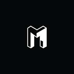 Professional Innovative 3D Initial M logo and MM logo. Letter M MM Minimal elegant Monogram. Premium Business Artistic Alphabet symbol and sign