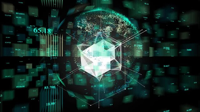 4k digital data globe,a scientific tech data network surrounding planet earth conveying connectivity,
Satellite data download,complexity and data flood of digital age.Business figure wall。