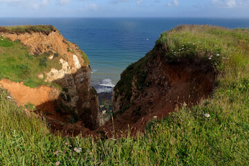 Eroded cliff in the Normandy coast