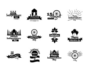 Obraz premium india independence day celebration with set icons