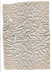Old grunge wrinkled paper with folds and stains