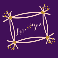 greeting card with flowers and butterflies, love background