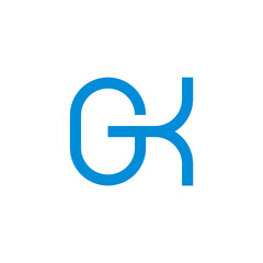 letter gk simple geometric linear logo vector