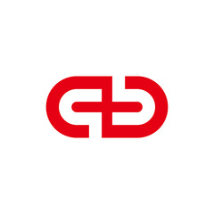 Obraz premium abstract letter qb negative space geometric simple logo vector