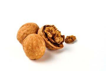 Walnut on a white background.