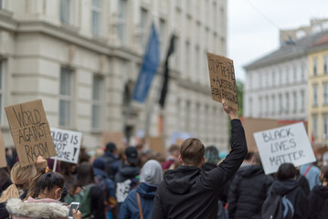 Black Lives Matter Activist Protesting In Vienna Austria 2020