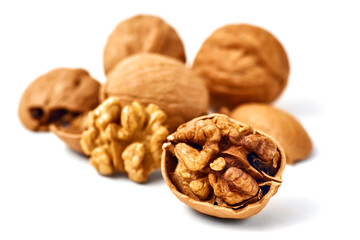 Walnut on a white background.