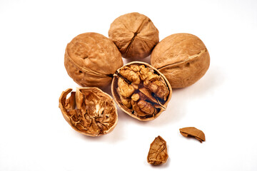 Walnut on a white background.