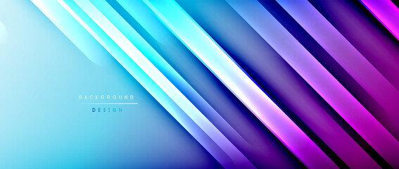 Bright gradient neon lines abstract background