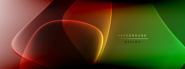 Vector abstract background - liquid bubble shapes on fluid gradient with shadows and light effects. Shiny design template for text