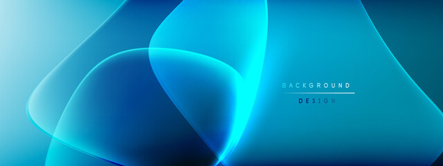 Vector abstract background - liquid bubble shapes on fluid gradient with shadows and light effects. Shiny design template for text