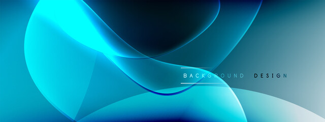 Vector abstract background - liquid bubble shapes on fluid gradient with shadows and light effects. Shiny design template for text
