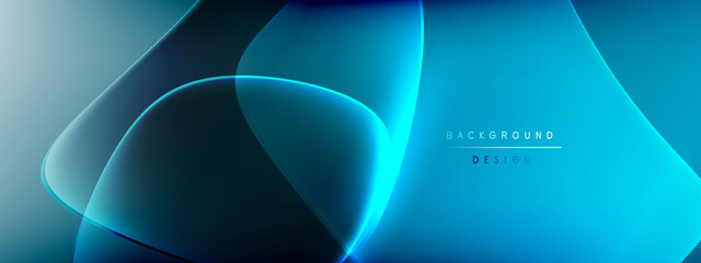 Vector abstract background - liquid bubble shapes on fluid gradient with shadows and light effects. Shiny design template for text