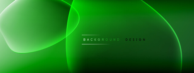 Fototapeta premium Vector abstract background - liquid bubble shapes on fluid gradient with shadows and light effects. Shiny design template for text