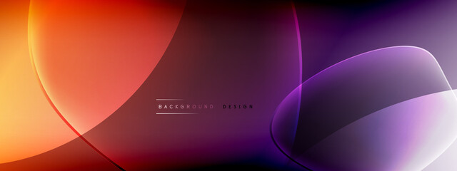 Vector abstract background - liquid bubble shapes on fluid gradient with shadows and light effects. Shiny design template for text