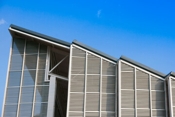 Modern building structure and steel roof ,The Aluminium Habitat Vertical Stripe