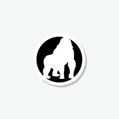 Gorilla sticker icon isolated on gray background