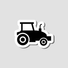 Tractor sticker icon isolated on gray background