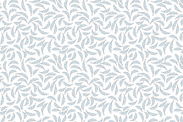 Blue feathers pattern. Seamless vector. Calm soft and light textile texture. Good night sleep feeling. background. graphic tranquility illustration