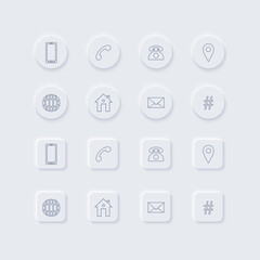 Icons collection for Business or Visiting cards Modern style Vector Design symbols