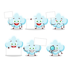 Cloud cartoon with character bring information board
