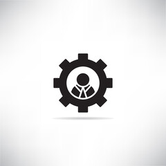 employer in gear icon vector illustration on white background