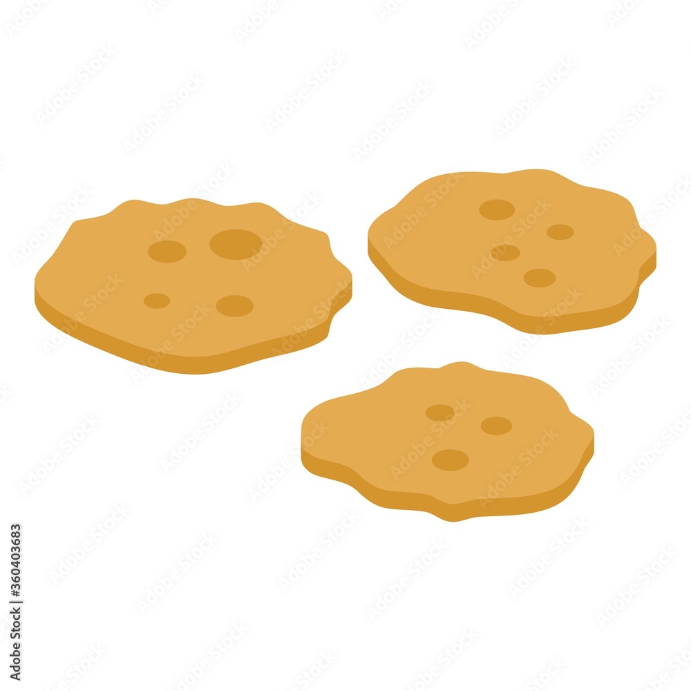 Poster wheat cereal flakes icon. isometric of wheat cereal flakes vector icon for web design isolated on wh